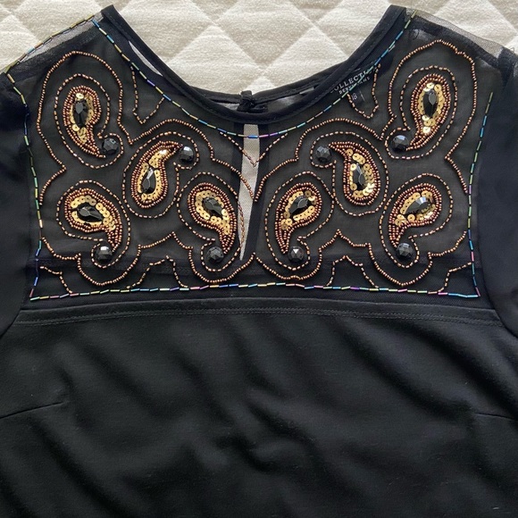 Debenhams Collection, Black Embellished Midi Dress - Picture 3 of 11